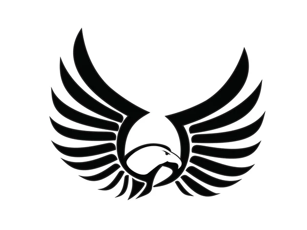 Eagle hawk w wersji sokoła - dwa skrzydła - biały, wektor — Wektor stockowy