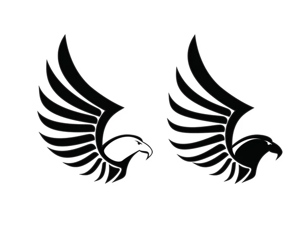 Eagle Hawk Falcon Sing, Black and White vector, bird — Stock Vector