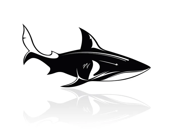 La imagen vectorial de un tiburón, orca, ballena, logotipo, signo, icono — Vector de stock