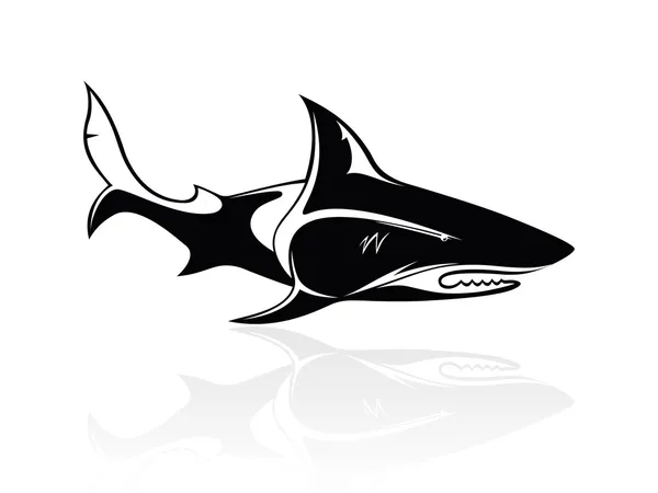 De vector afbeelding van een haai, orca, walvis, logo, teken, pictogram — Stockvector