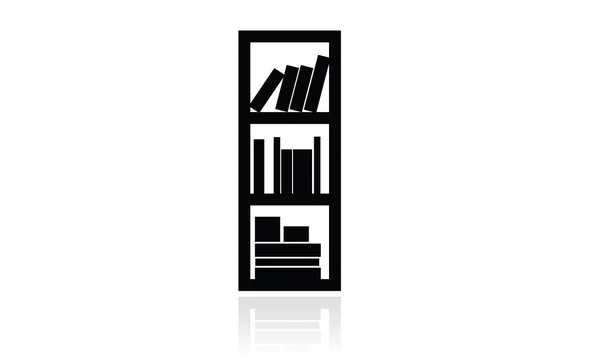 Ícone da biblioteca, ícone da mobília, escritório, casa, objeto interior — Vetor de Stock