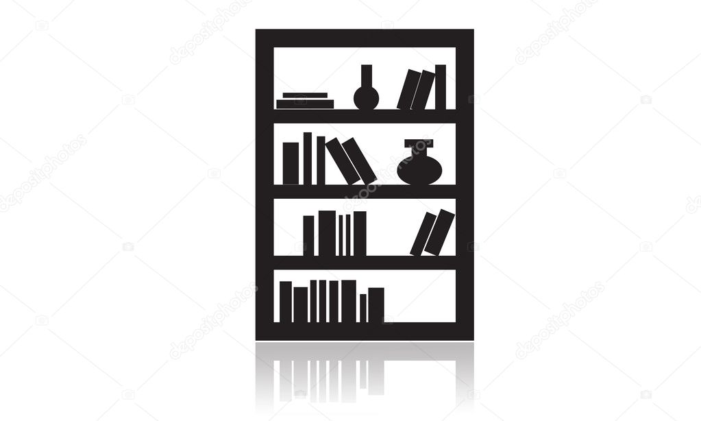 Library Icon, furniture icon, office, house, interior object