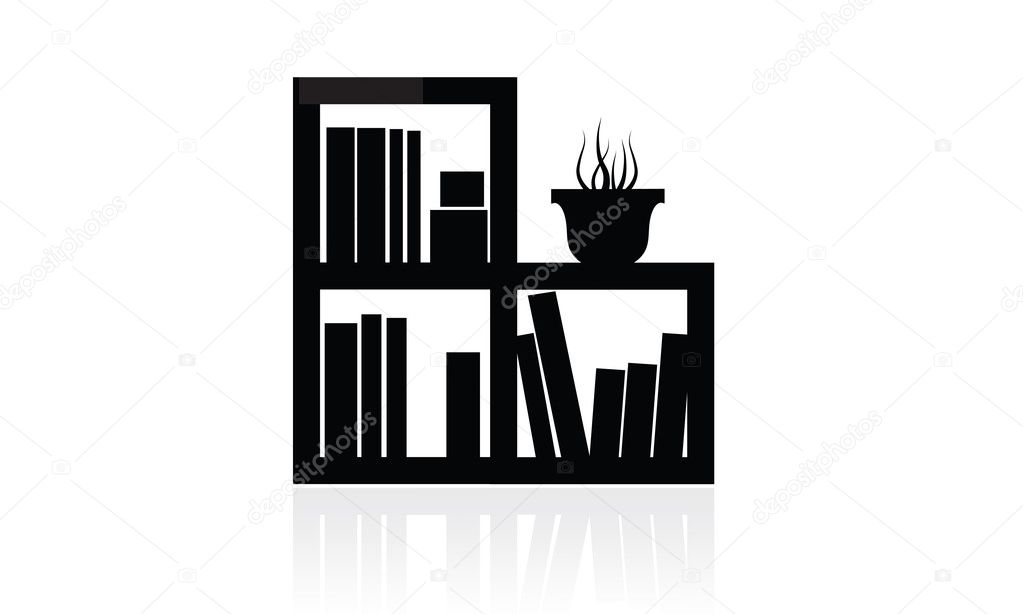 Library Icon, furniture icon, office, house, interior object