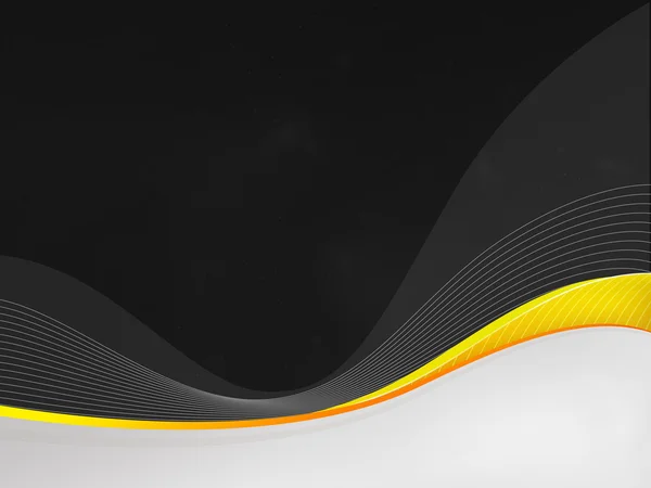 黒の背景のめまい、黄色の波 — ストック写真