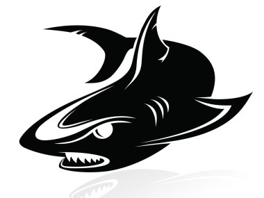 köpek balığı - logo, işaret, vektör simge vektör görüntü