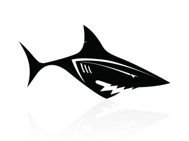 The vector image of a shark - logo,sign,vector,icon clipart