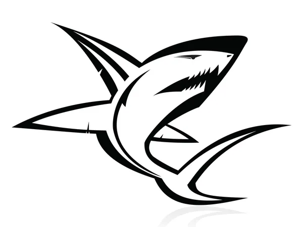A vektor kép egy cápa - embléma, jel, vektor, ikon — Stock Vector
