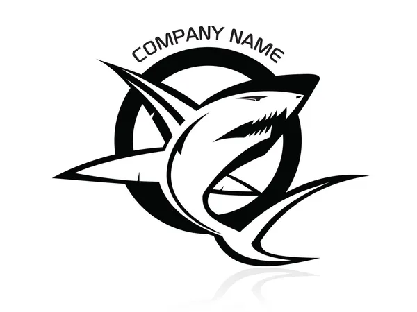 A imagem vetorial de um tubarão - logotipo, sinal, vetor, ícone — Vetor de Stock