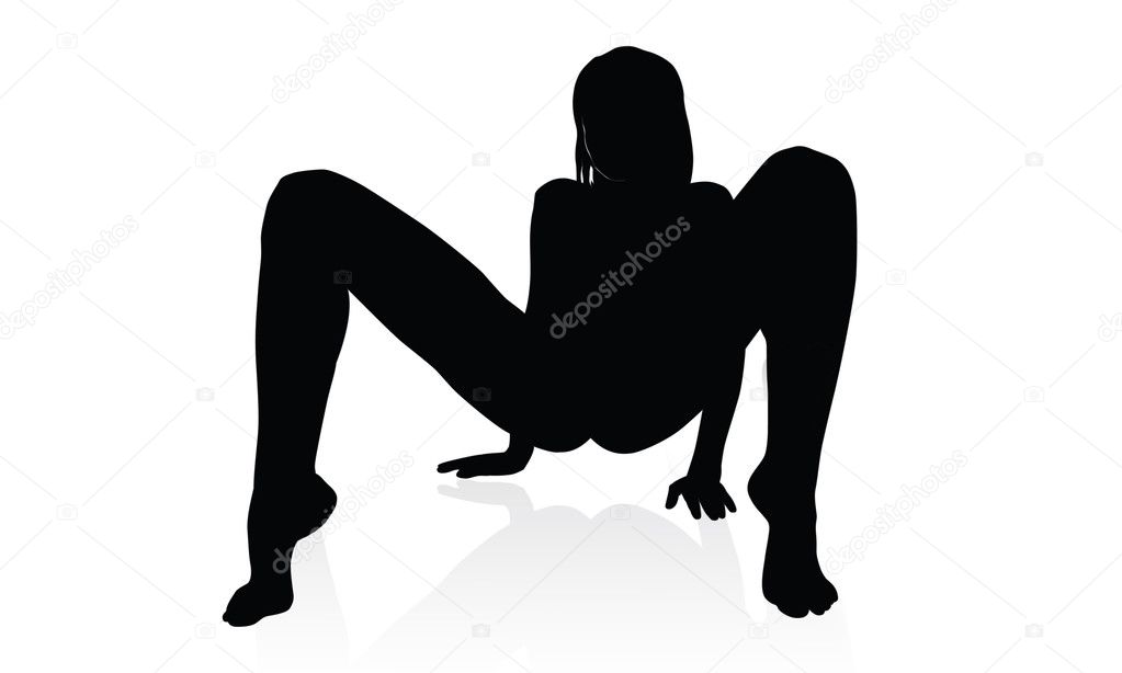 Black and white nude woman vectors Black Silhouette Naked Young Woman Stock Vector Image By C Gudo 11257082
