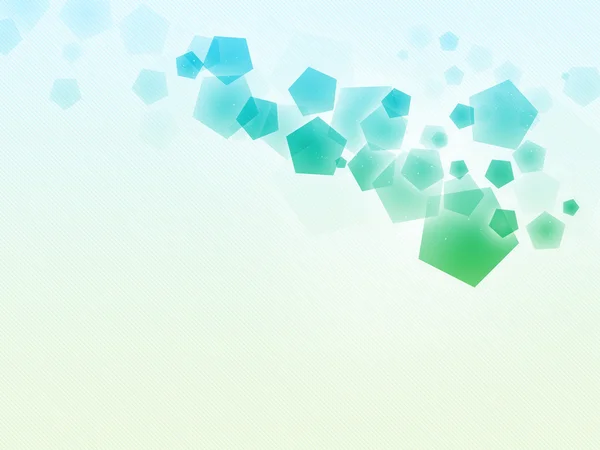 Blauw-groene pentagon, groen-witte streep achtergrond oraigo-w — Stockfoto