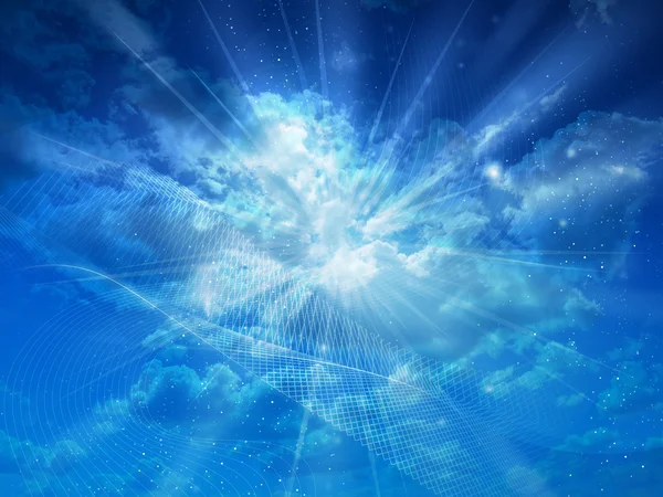 Blauer Himmel Hintergrund, Mesh-Wellen — Stockfoto