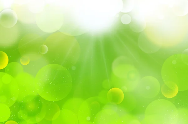 Gröna bubblor bakgrund flarium med solsken — Stockfoto