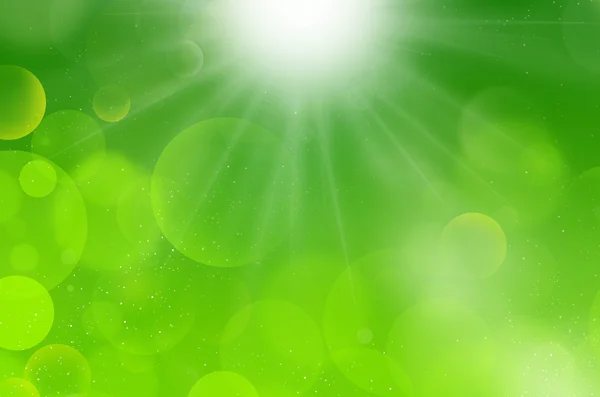 Sfondo bolle verdi Flarium con sole — Foto Stock