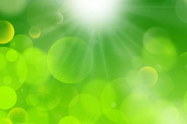 Gröna bubblor bakgrund flarium med solsken — Stockfoto