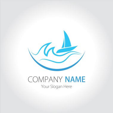 Company (Business) Logo Design, Vector, Sea and Sailing Ship clipart