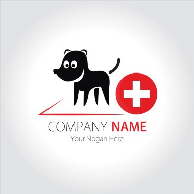 şirket (iş) logo tasarımı, vektör, köpek veteriner Kliniği