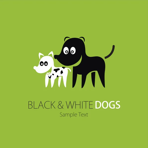 Vállalati (üzleti) logo tervezés, vektor, fekete-fehér kutya — Stock Vector