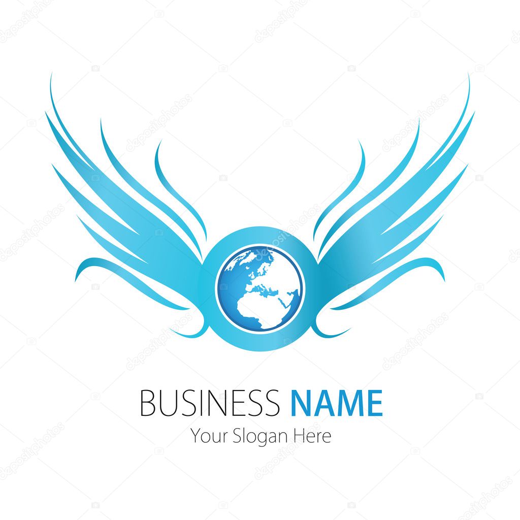 Company (Business) Logo Design, Vector, Wings, Earth