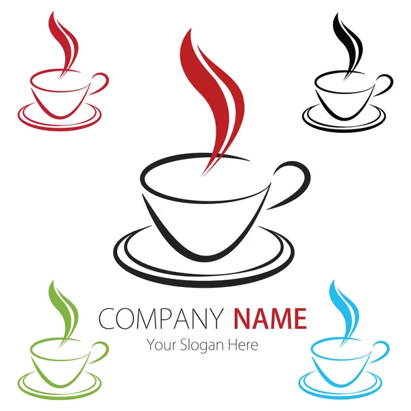 Company (Business) Logo Design, Vector, Cup of Coffee — Stock Vector