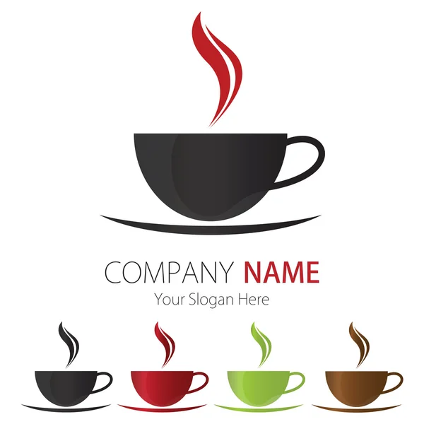 Разработка логотипа компании, вектор, чашка кофе — стоковый вектор