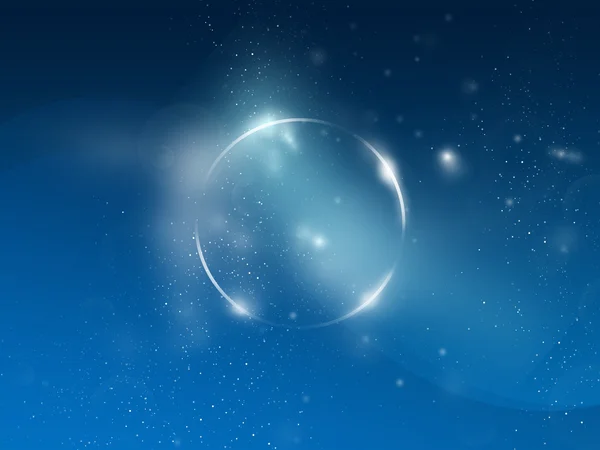 青い宇宙背景、星、炎のリング — ストック写真