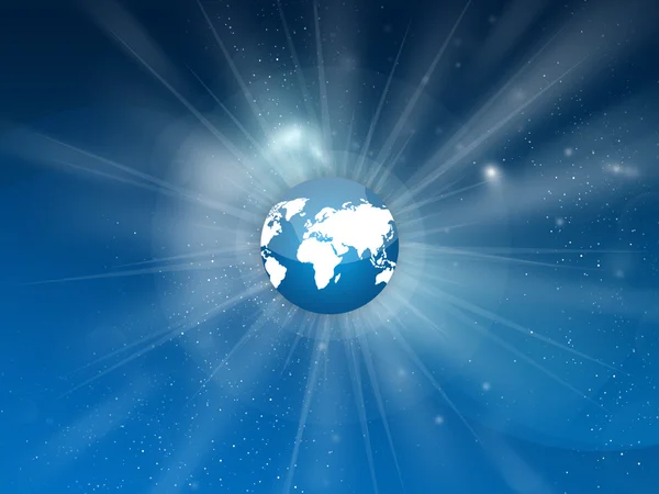 Blue space background, Earth-Globe, Planet — Stock Photo, Image