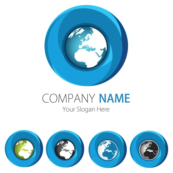 Company (Business) Logo Design, Vector, Circle, Earth — Stock Vector