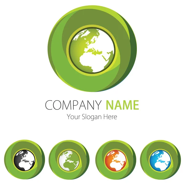 Company (Business) Logo Design, Vector, Circle, Earth — Stock Vector