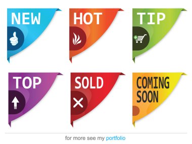 Corner ribbons - Sign-Symbol-Vector - New,Sold,Hot,Sale clipart