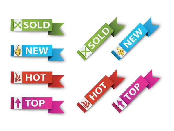 Zeichen-Symbol-Vektor neu, verkauft, heiß, Verkauf — Stockvektor