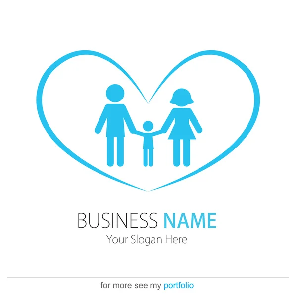 Company (Business) Design loga, vektor, srdce, lidé, rodina — Stockový vektor