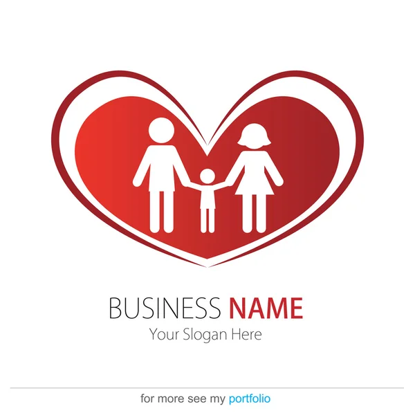 Perusahaan (Bisnis) Logo Desain, Vektor, Jantung, Masyarakat, Keluarga - Stok Vektor