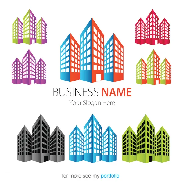 Logo aziendale (aziendale) Progettazione, vettore, edifici — Vettoriale Stock
