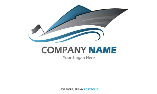 Compaby (bedrijfs) naam - jacht, zeilboot - logo, vector, symbool, teken — Stockvector