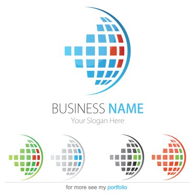 Company (Business) Logo Design, Vector, Circle, Cubes, Globe
