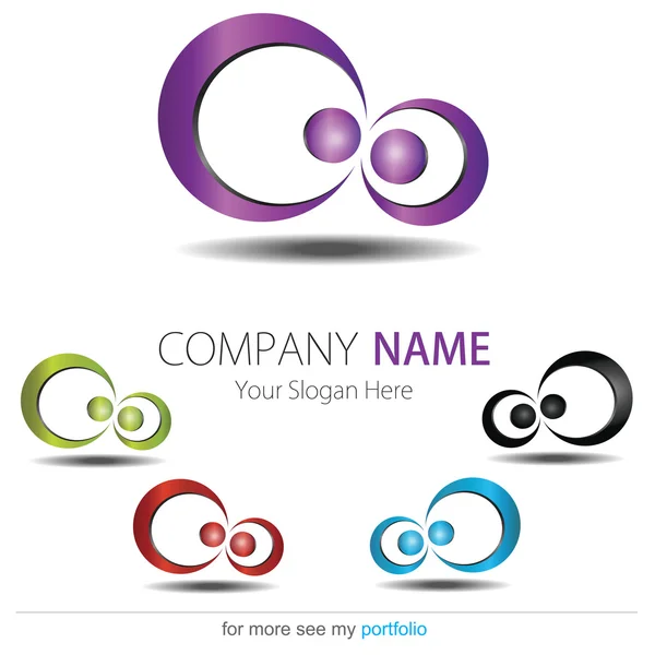Şirket (iş) logo tasarımı, vektör, daire yüzük — Stok Vektör