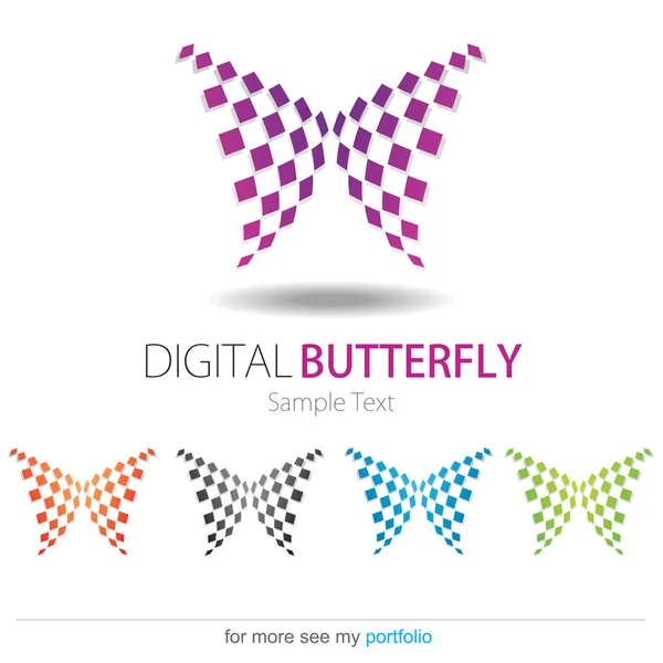 Logo aziendale (aziendale) Progettazione, vettore, farfalla — Vettoriale Stock