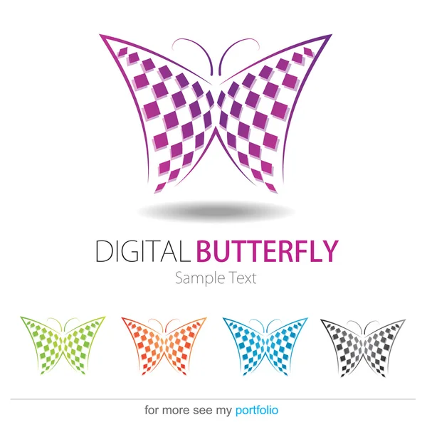 Bedrijf (bedrijfs) logo design, vector, vlinder — Stockvector