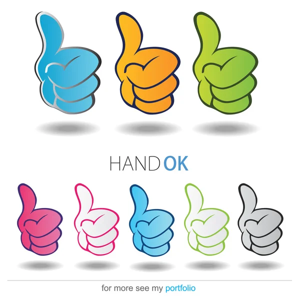 OK hand - Oke, vector, teken, symbool, pictogram — Stockvector