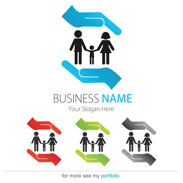 Empresa (Negócios) Logo Design, Vetor, Coração, Povos, Família — Vetor de Stock