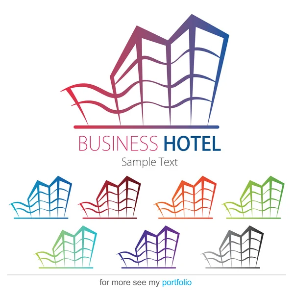 Şirket (iş) Logo tasarımı, vektör, ev, otel binası — Stok Vektör