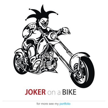 Joker on a bike clipart