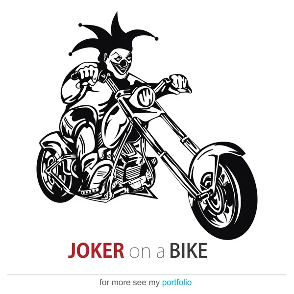 Joker em uma bicicleta — Vetor de Stock
