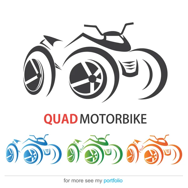 Quad Motocicleta, Vetor, Assine, Símbolo — Vetor de Stock