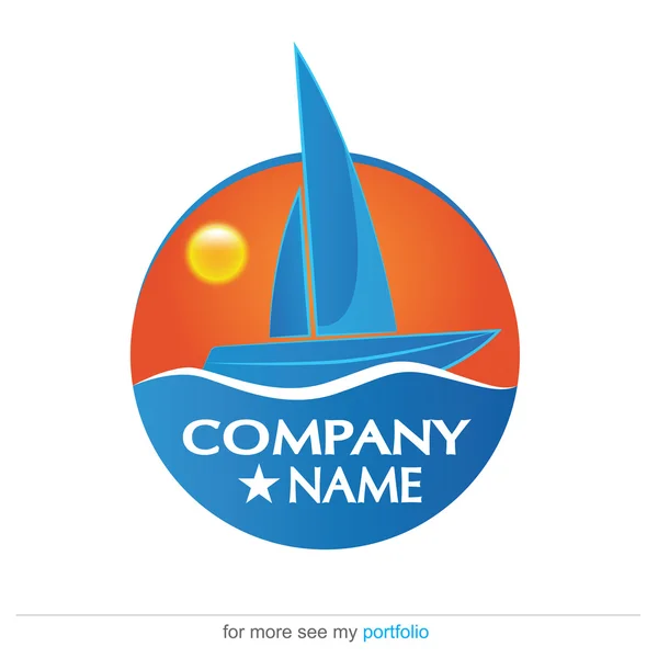Company (Business) Logo Design, Vector, Sail-Boat — Stock Vector