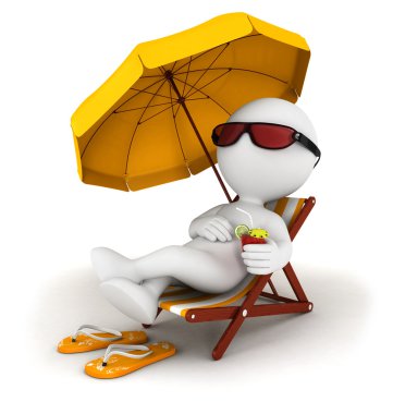 3d white in vacation clipart