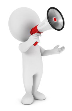 3d white megaphone clipart