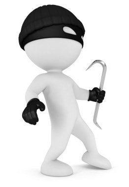 3d white thief clipart