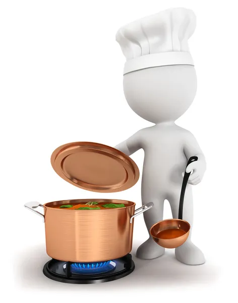 3D weißes Kochen — Stockfoto