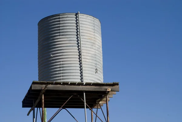 Corrugated Water Tank on a Stand — Stok Foto